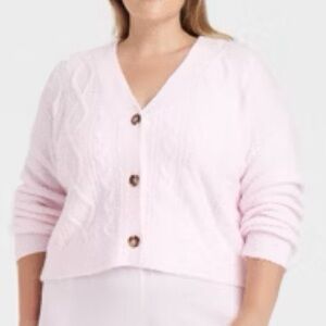 Auden Blush Pink Button Long Sleeve soft stretchy Cardigan Sweater